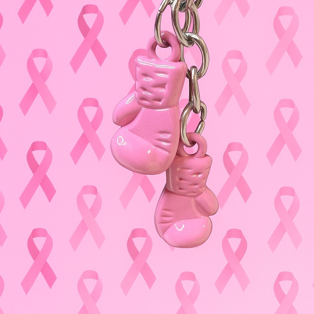 Pink “FIGHT LIKE A GIRL” Cancer Awareness Keychain - Picture 4 of 4